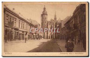 Old Postcard Kosice Srobarova ulica s Katedralou