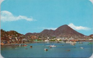 Manzanillo Mexico The Bay and Port City Boats Seaplane Saldana Postcard H32