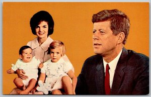 President John F. Kennedy Jacqueline Kennedy Children 1960s Postcard