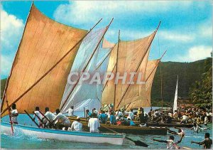 Modern Postcard Martinique skiffs courses in Marin departure of a race to the...