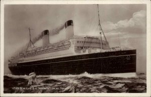 White Star Line Steamship Homeric c1910 Real Photo Postcard