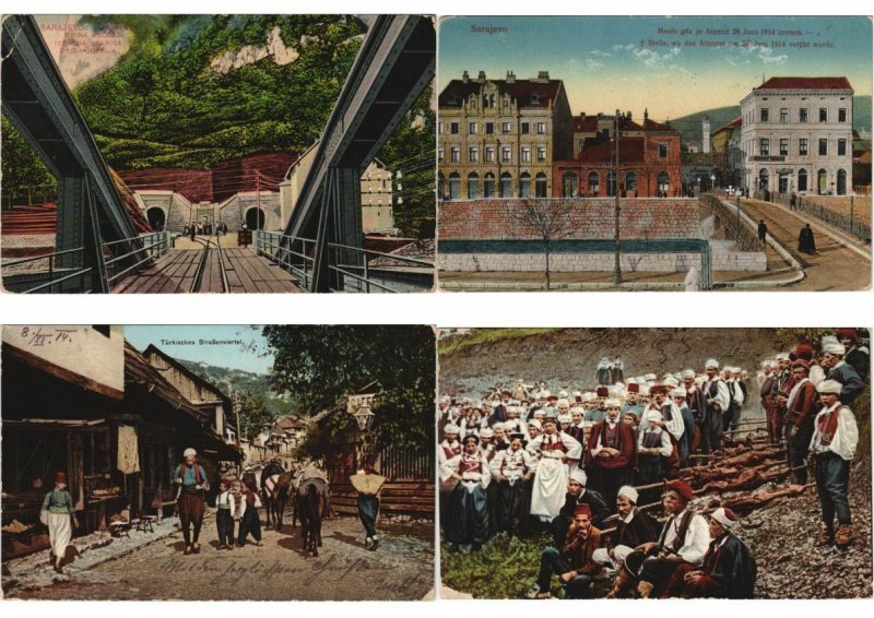 BOSNIA COLLECTION LOT OF POSTALLY USED 350 Vintage Postcards Pre-1940 (L3156)