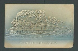 Ca 1902 PPC Limited Express Blue & Gray Embossed W/Glitter