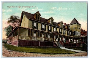 1914 High Rock Lodge Dirt Rock Sacandaga New York NY Posted Antique Postcard