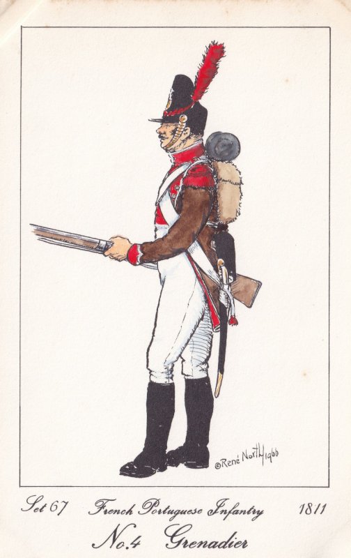 French Portuguese Infantry Army Grenadier Napoleonic War Soldier PB Postcard