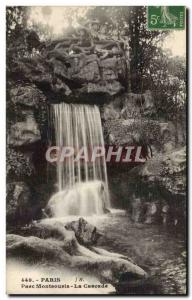 Old Postcard Paris Montsouris Park waterfall