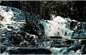 Dunns River Falls Ocho Rios Jamaica Postcard w Air Jamaica Stamp Dr No View