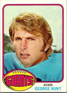 1976 Topps Football Card George Hunt New York Giants sk4369