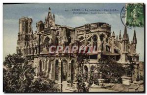 Old Postcard Reims Cathedral Cote Sud