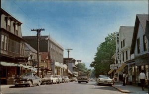 Mt Desert Maine ME Classic 1950s Car Street Scene Vintage Postcard