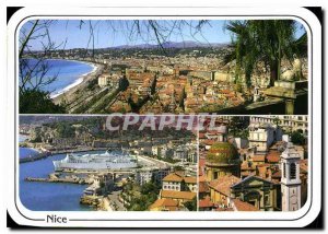 Modern Reflections Postcard of the French Riviera Nice Port General Views Old...
