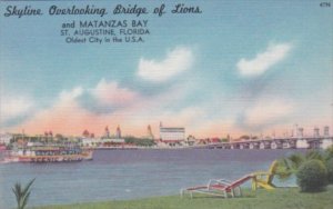 Florida St Augustine Skyline Overlooking Bridge Of Lions and Matanzas Bay