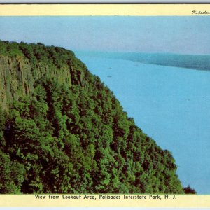 c1950s Palisades Interstate Park, NJ Lookout Area Kodachrome Chrome Vtg PC A319