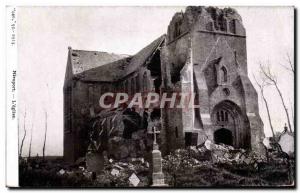 Old Postcard Militaria Nieuport the church