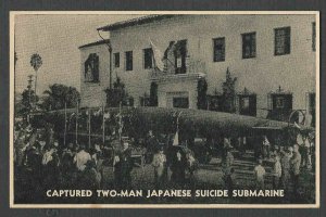 1941 PPC* DEC 8TH WW2 JAPANESE TORPEDO 2 MAN SUICIDE SUBMARINE CAPTURED SEE INFO