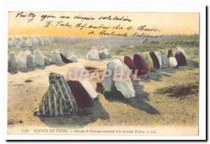 Postcard Scenes et Types former assistant women Group Great Prayer