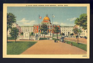 Boston, Massachusetts/MA Postcard, State House, Shaw Memorial