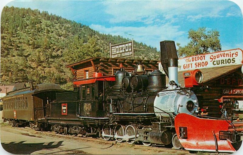 Old Smoke and Cinders Idaho Springs ID old C&S Railroad Clear Creek Postcard