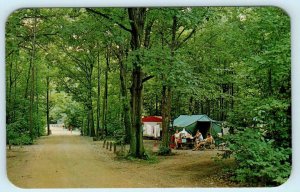 SAWYER, Michigan MI ~ Campground WARREN DUNES STATE PARK Tents c1950s Postcard