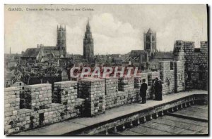 Old Postcard Ghent path Roude the Castle of the Counts