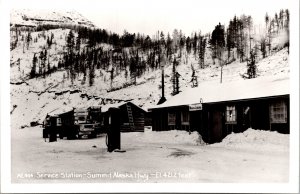 RPPC Service Station Summit Alaska Hwy Real Photo Postcard