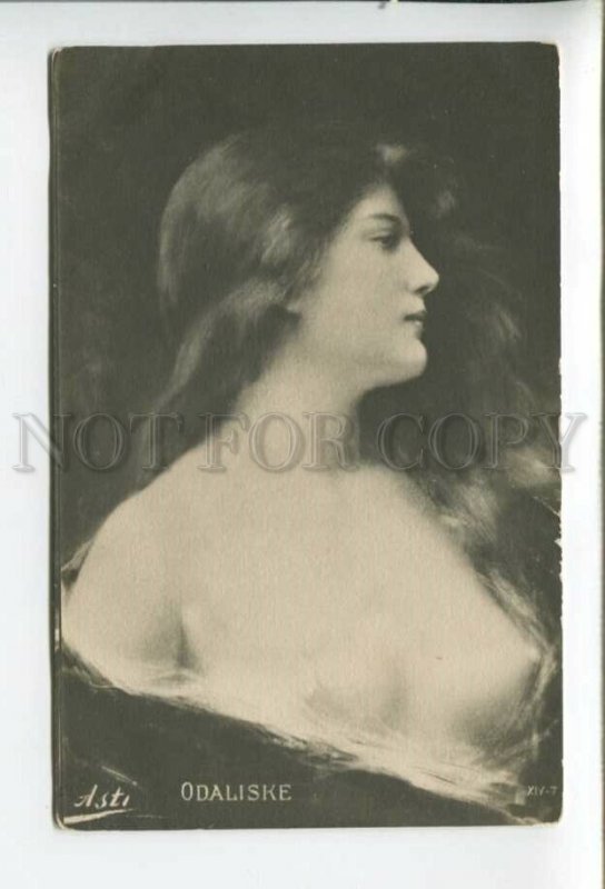 432282 Semi-Nude BELLE Woman odalisque by ASTI  Vintage russian postcard