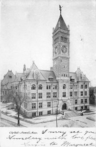 City Hall, Lowell, Massachusetts, Very Early Postcard Used in 1905