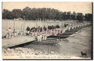Old Postcard Army Avignon Bridge over the Rhone not the 7th Genie Parade