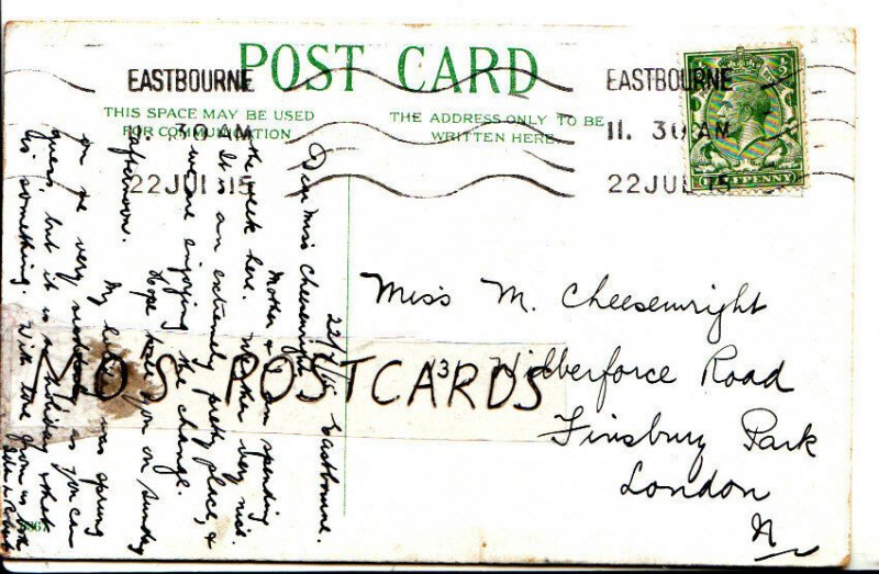 Genealogy Postcard - Cheesewright - Wilberforce Rd, Finsbury Park, London 7892A