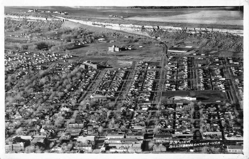 Billings Montana Birdseye View Of City Real Photo Antique Postcard K102156