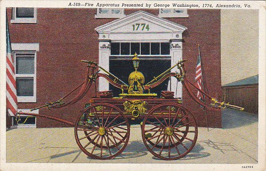 Fire Apparatus Presented By George Washington 1774 Alexandria Virginia Curteich