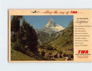 Postcard Magnificent Matterhorn Swiss Alps Along the Way of TWA Switzerland