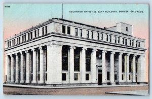 Denver Colorado CO Postcard Colorado National Bank Building Exterior 1919 Posted