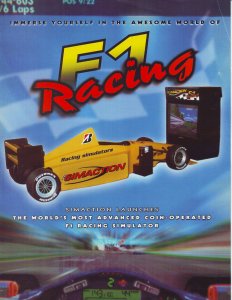 F 1 RACING SIMULATOR ORIGINAL VIDEO ARCADE GAME ADVERTISING SALES FLYER Vintage