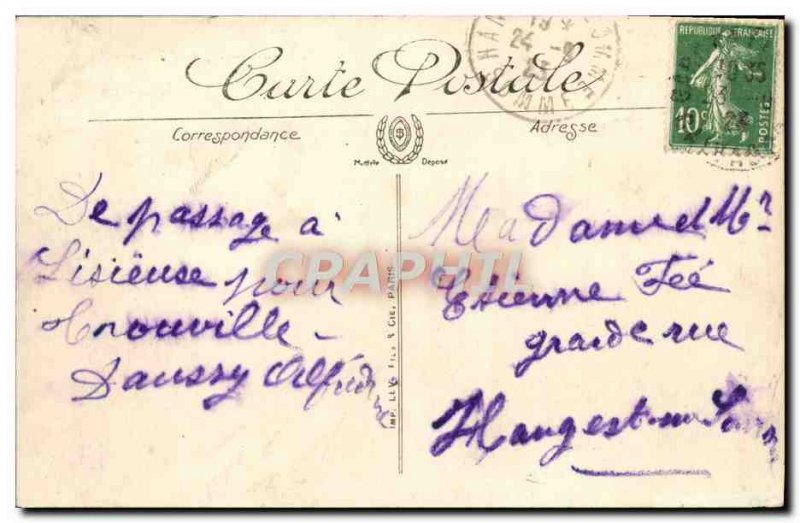 Old Postcard Lisieux Train Line Train Touville TOP