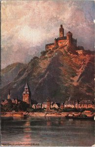 Germany Braubach Und die Marksburg Vintage Postcard C207