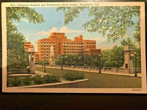 Vintage Postcard 1941 Delaware Hospital Washington Str. Wilmington Delaware, DE