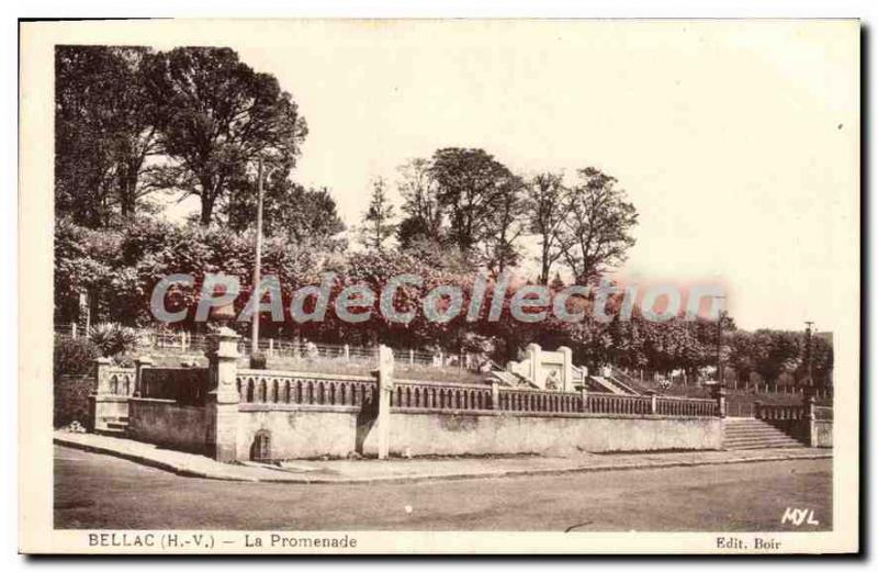 Postcard Old Bellac Promenade