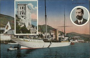 Prince Albert Yacht Ilirondelle at Moncao c1910 Postcard