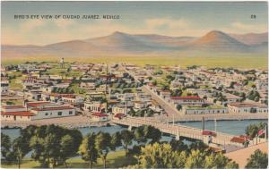 Aerial View of Ciudad Juarez, Mexico - Linen