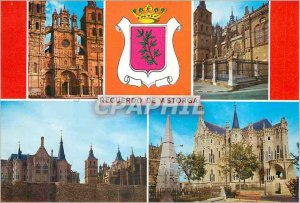 Postcard Modern Recuerdo Astorga Cathedral and Palace Esiscopal Walls