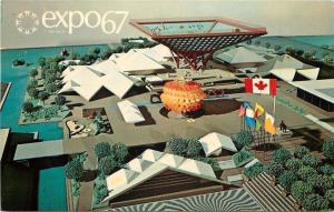 Montreal Canada~Expo 67~Canada Pavilion~11 Acres~Artist Drawing~1967 Postcard