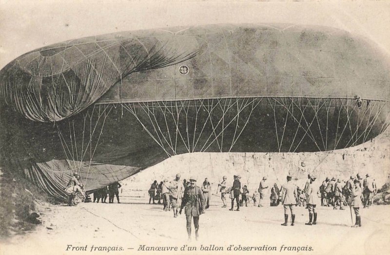 French Front Observation Balloon France Postcard