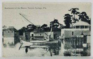 Tarpon Springs Boathouses at The Bayou c1910 Postcard R20
