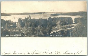 LAKE HOPATCONG VIEW FROM BRESLIN NJ 1906 ANTIQUE REAL PHOTO POSTCARD RPPC
