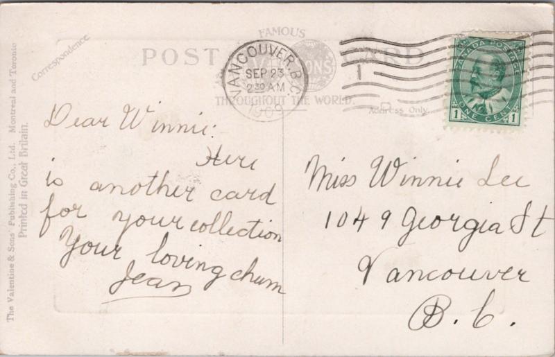 Twin Falls Yoho Valley BC Canadian Rockies c1909 Postcard E27