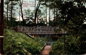 Massachusetts Malden Pine Bank Park Rustic Bridge 1909