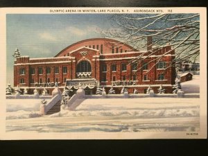 Vintage Postcard 1935 Olympic Arena Winter Lake Placid Adirondacks (NY)