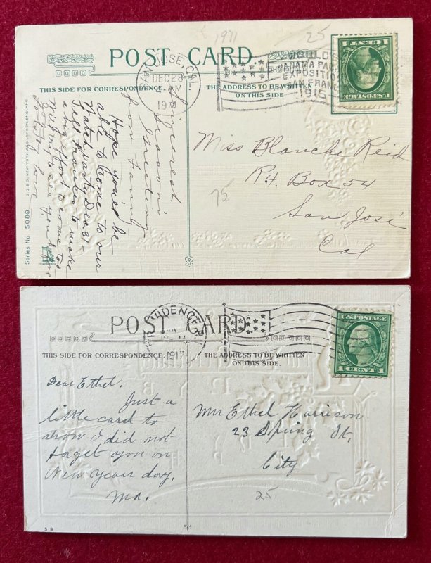 ABRO 2 New year's Greetings  cards early 1900's