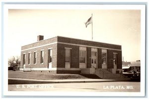 c1940's US Post Office Cars La Plata Missouri MO RPPC Photo Vintage Postcard